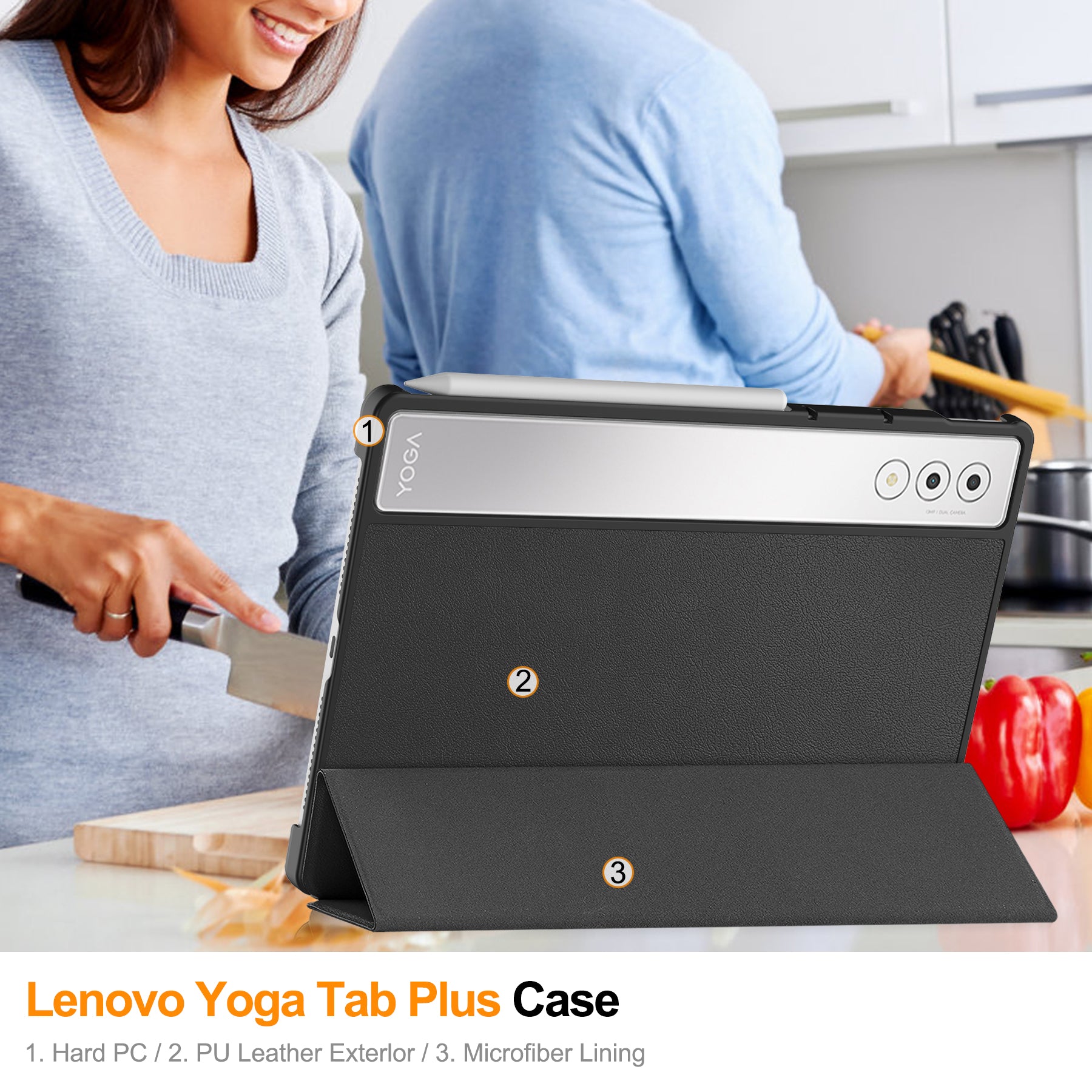 Lenovo Yoga Tab Plus 12.7 TB520 Tri-Fold Case [Black]