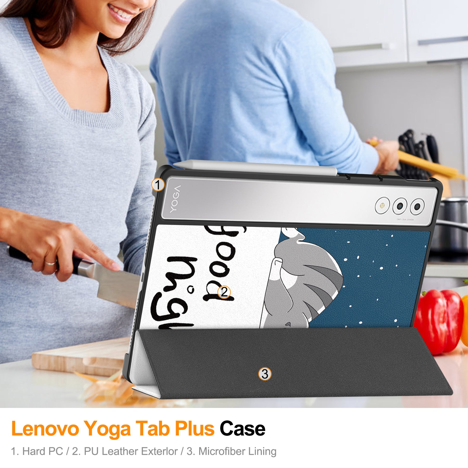 Lenovo Yoga Tab Plus 12.7 TB520 Designer Tri-Fold Case [Graffiti]