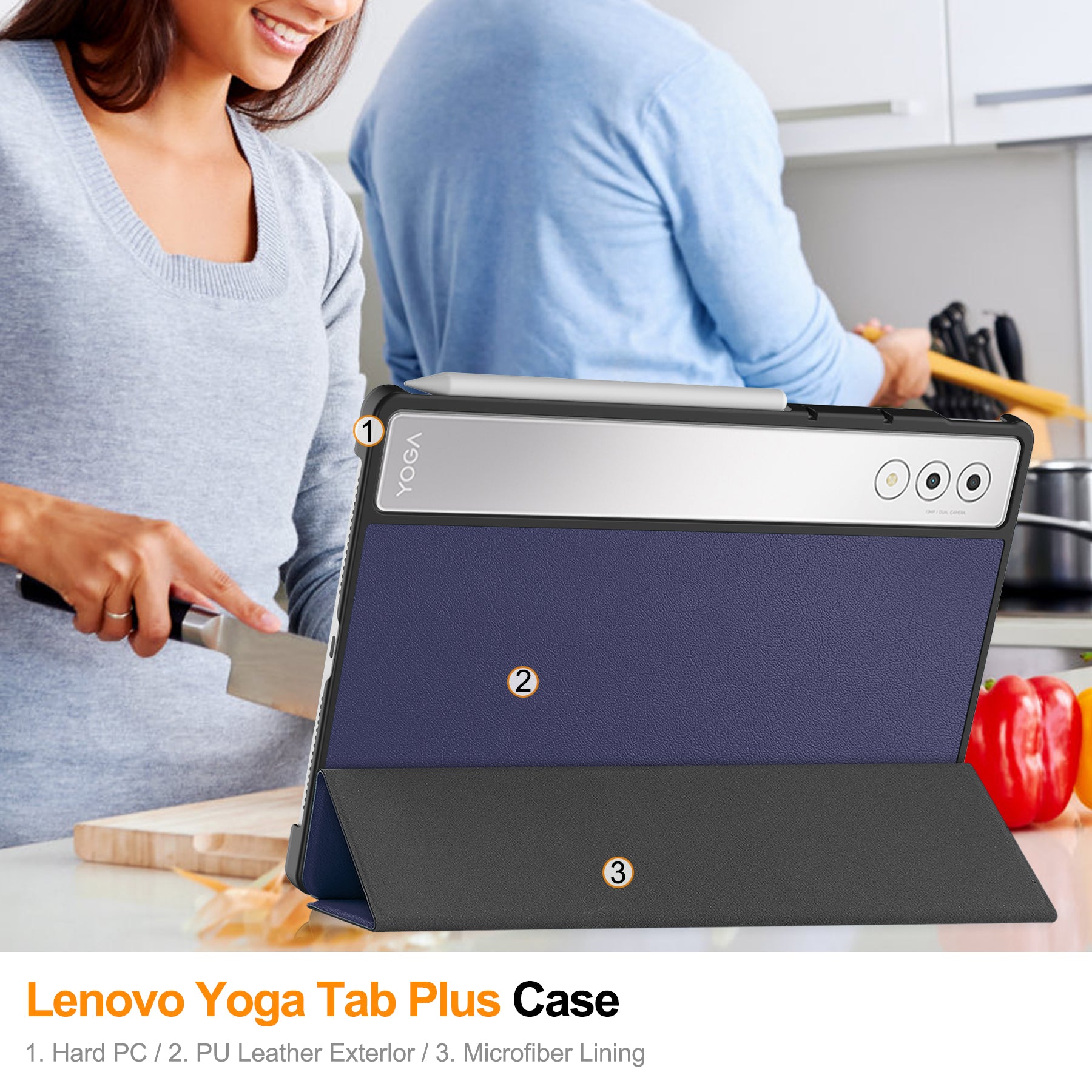 Lenovo Yoga Tab Plus 12.7 TB520 Tri-Fold Case [Navy]