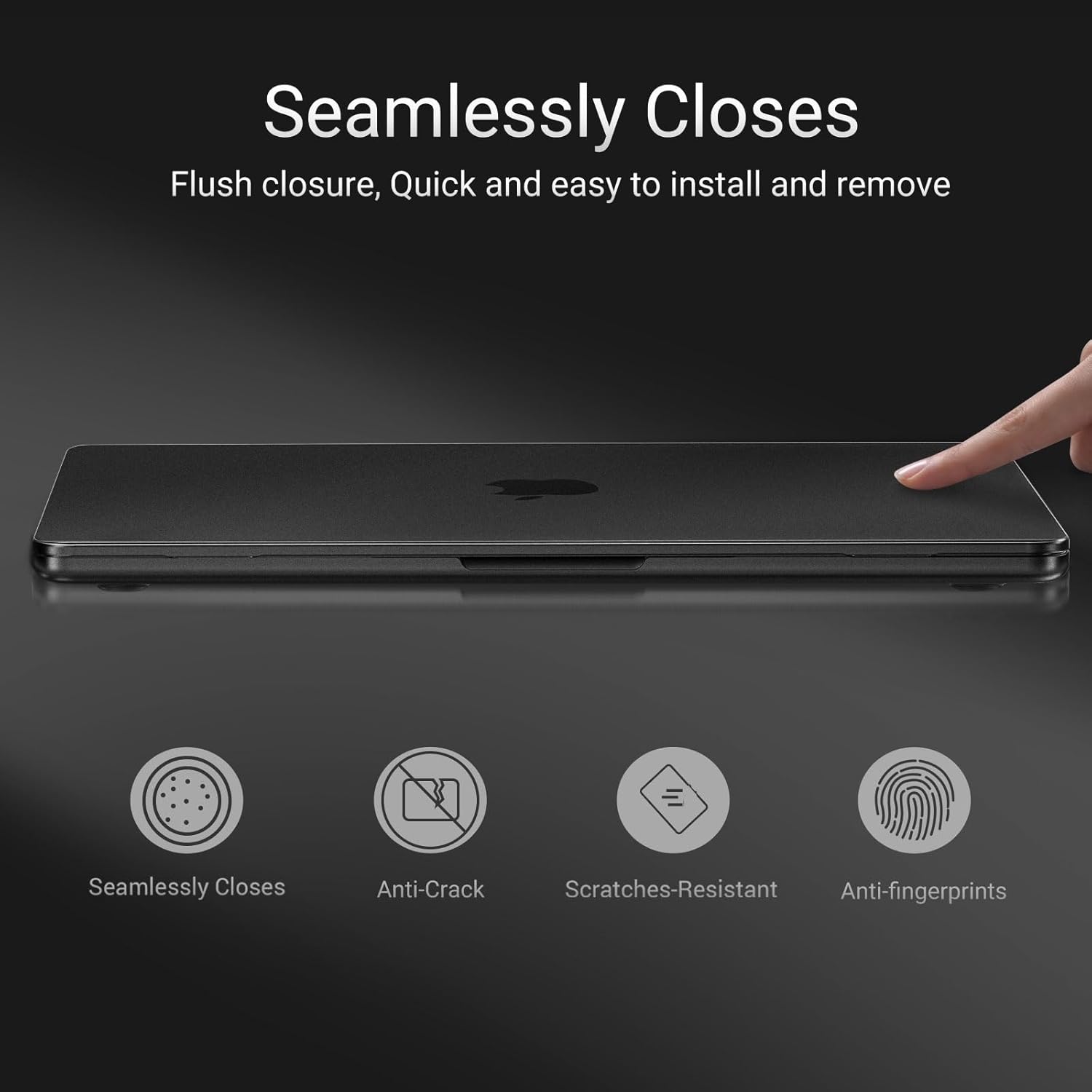 MacBook Neo (A18 Pro, 2026) Matte Protective Case - Snap-On Hard Shell [Black]