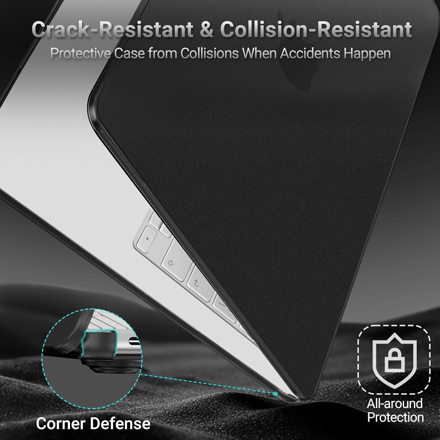 MacBook Neo (A18 Pro, 2026) Matte Protective Case - Snap-On Hard Shell [Black]