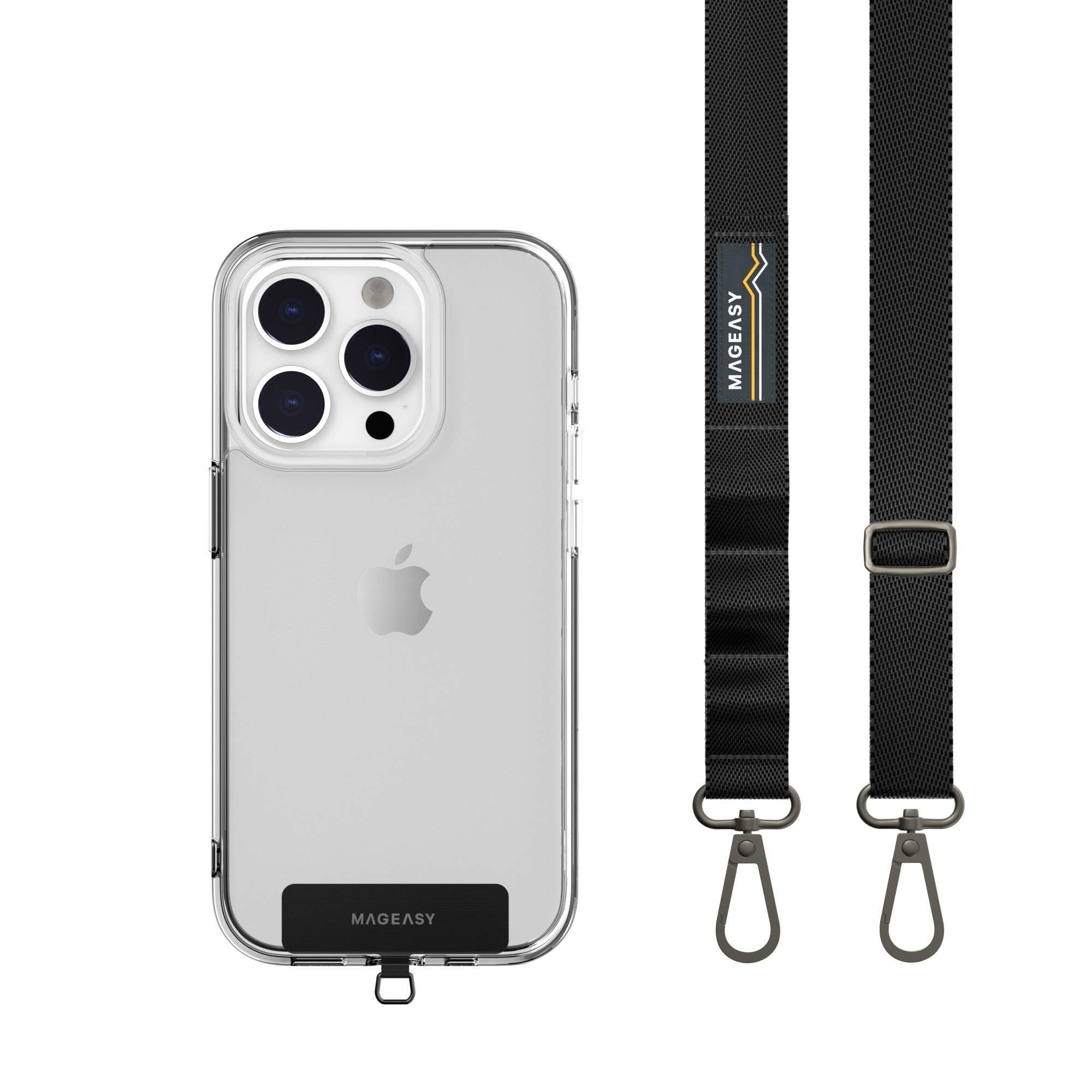 Mageasy 20mm Universal Crossbody Phone Strap with Strap Card – Black
