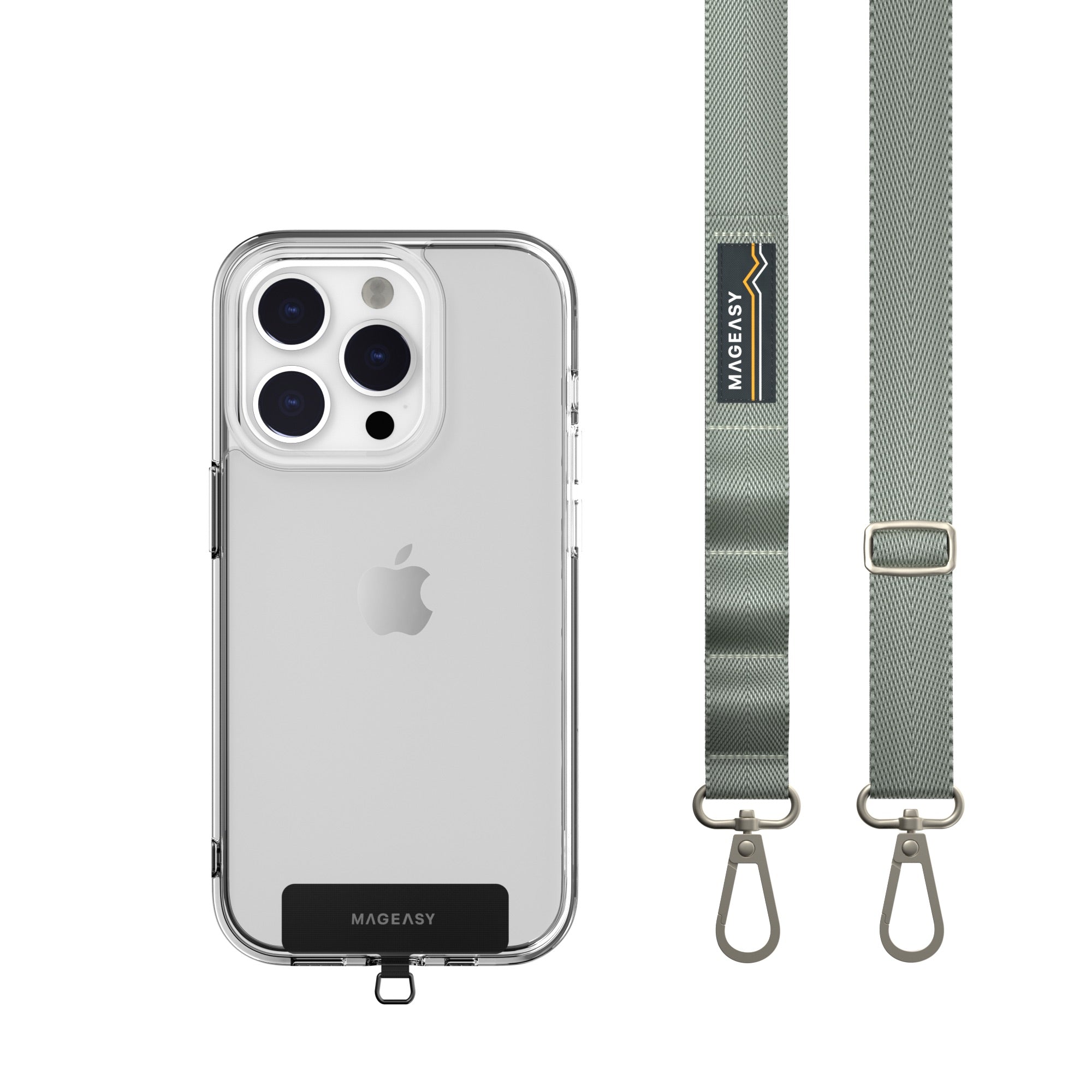 Mageasy 20mm Universal Crossbody Phone Strap with Strap Card – Misty Blue