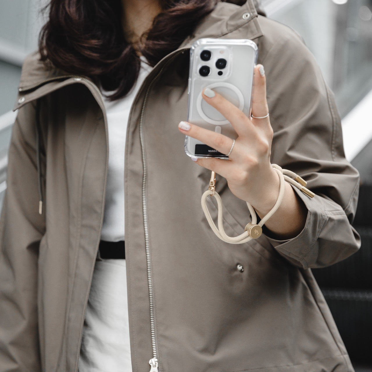 Mageasy 6mm Wrist Phone Strap with Strap Card – Adjustable Hand Strap - Very Peri