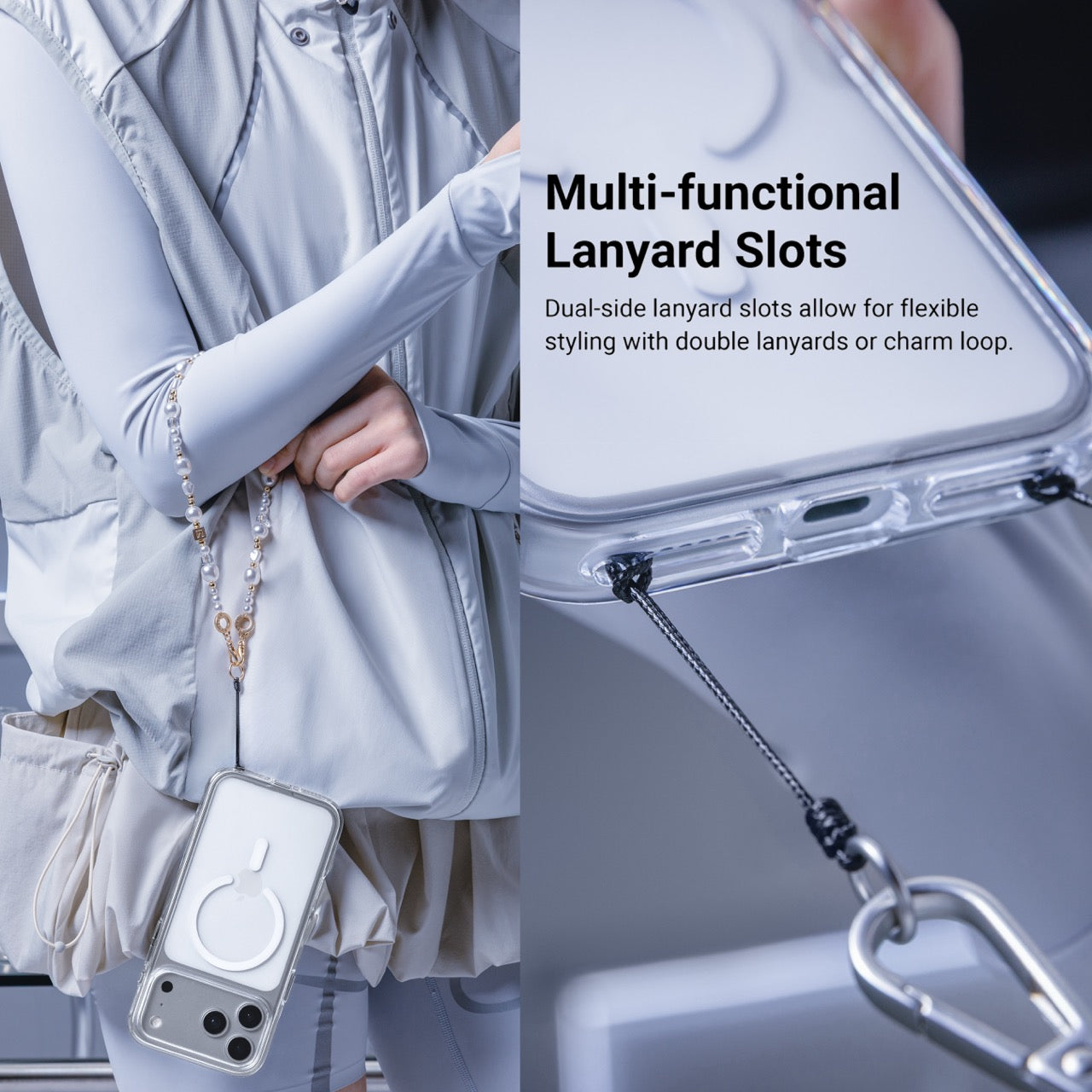 Mageasy Bright M Anti-Yellowing MagSafe Case for iPhone 17 Pro - Midnight Ring