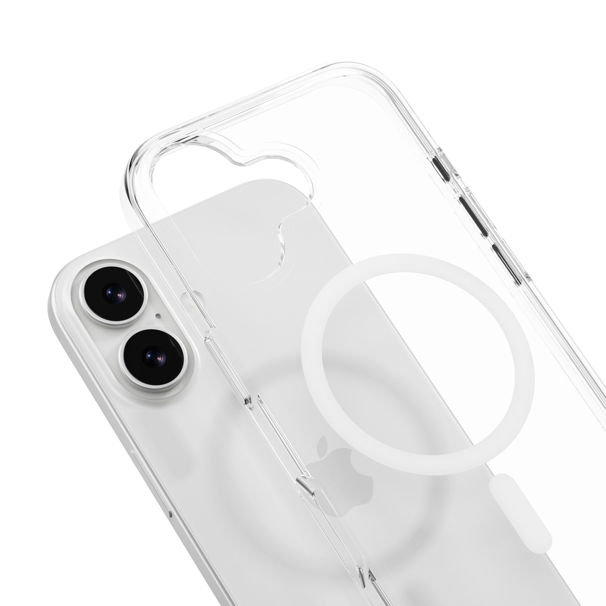 MAGEASY Bright M Anti-Yellowing MagSafe Case for iPhone 17 - White Ring