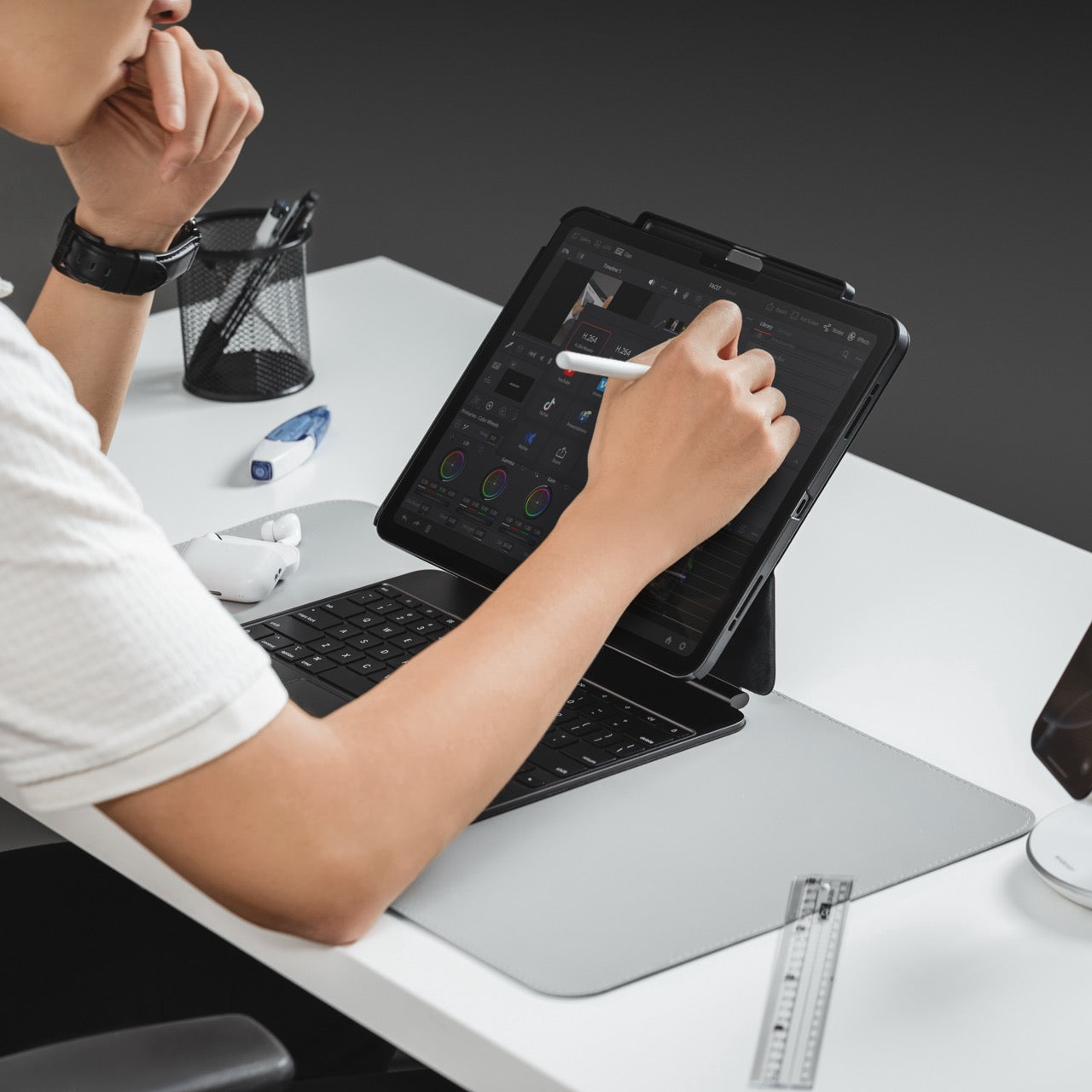 Mageasy CoverBuddy Magnetic Case with Graphene for iPad Pro 11"– Magic Keyboard Compatible-Black