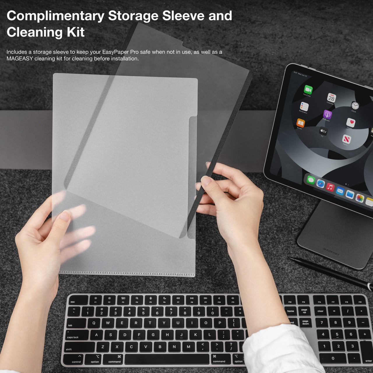 Mageasy EasyPaper Pro Paper-Feel iPad Pro 13" Screen Protector – Removable & Reusable Drawing Film