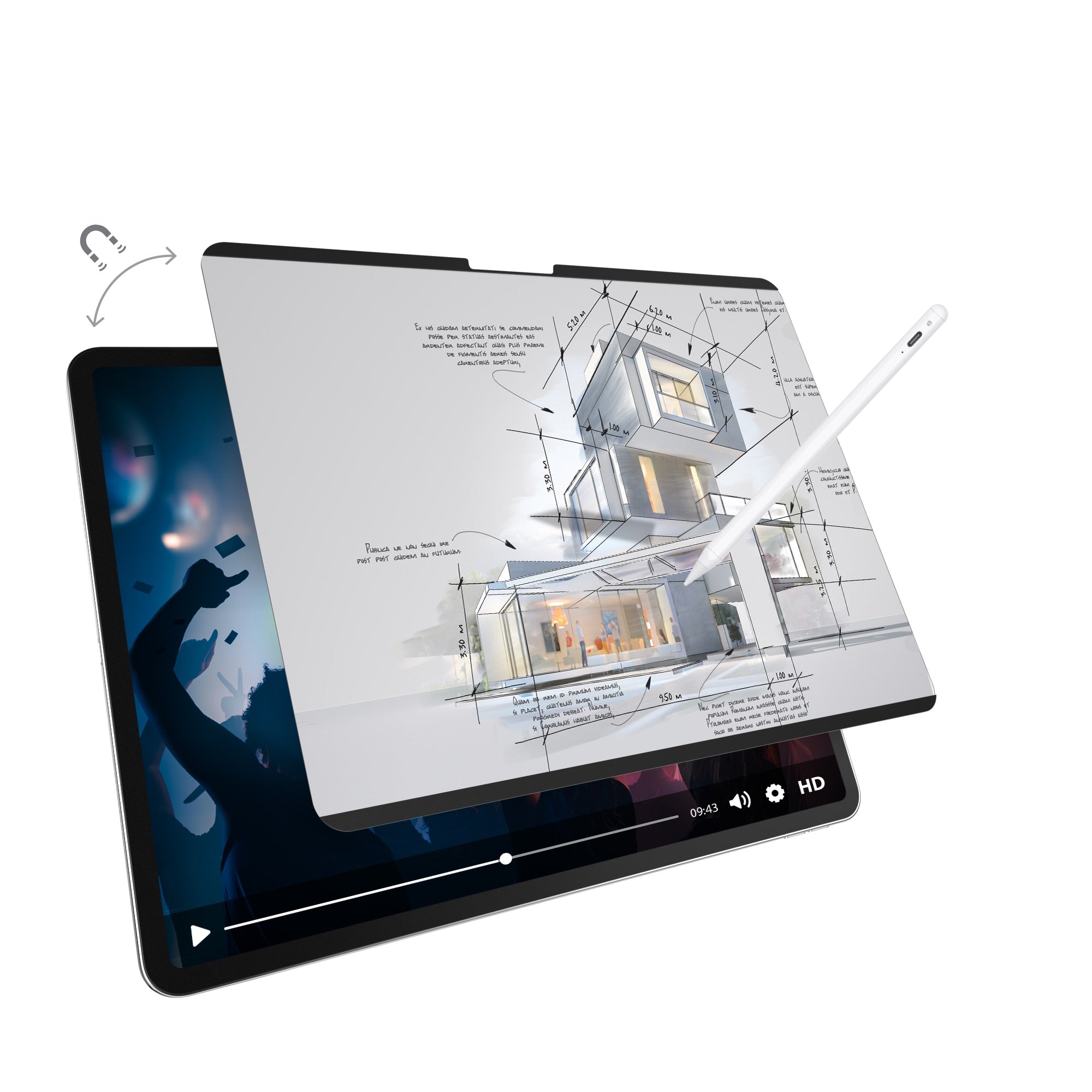 Mageasy EasyPaper Pro Paper-Feel iPad Pro 13" Screen Protector – Removable & Reusable Drawing Film