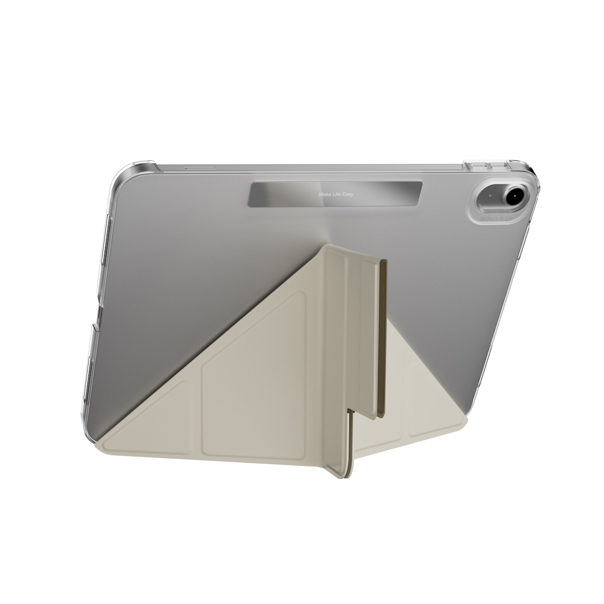MAGEASY Facet Folding Folio Case for iPad 11 (A16) / iPad 10 (2022) - Starlight White