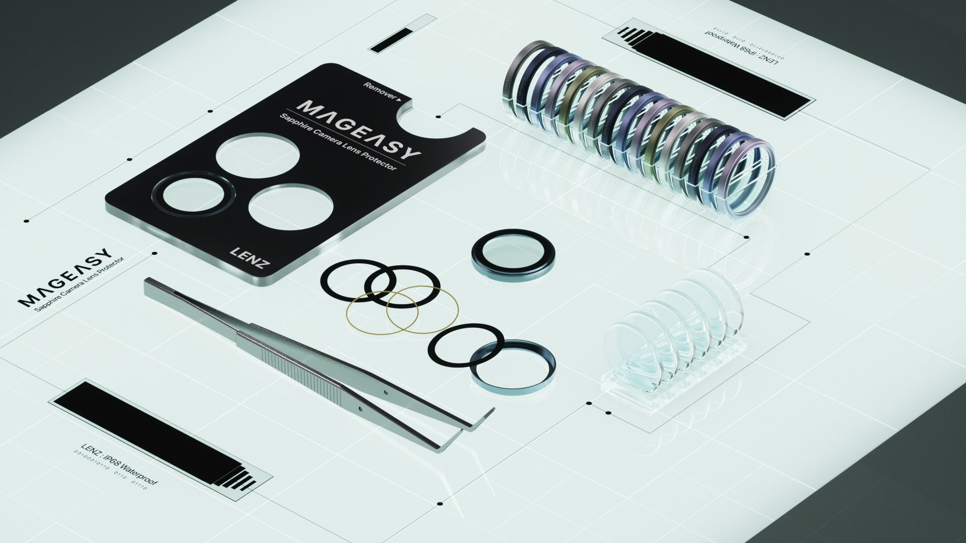 iPhone 18 Pro / Pro Max MAGEASY Lenz Sapphire Camera Lens Protector [Nebula]
