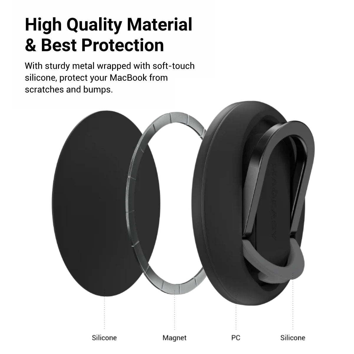 Mageasy MagLink MagSafe iPhone Mount for MacBook – Continuity Camera Mount & Stand Black