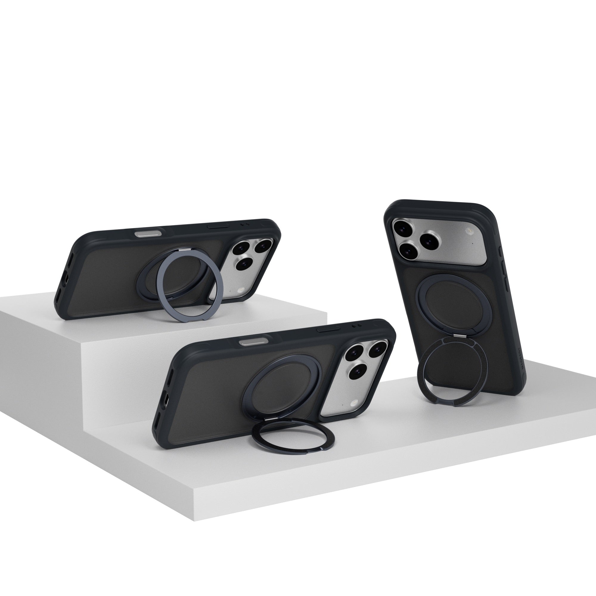 MAGEASY MagStand 360 M MagSafe Rotating Stand Case for iPhone 17 Pro Max - Midnight