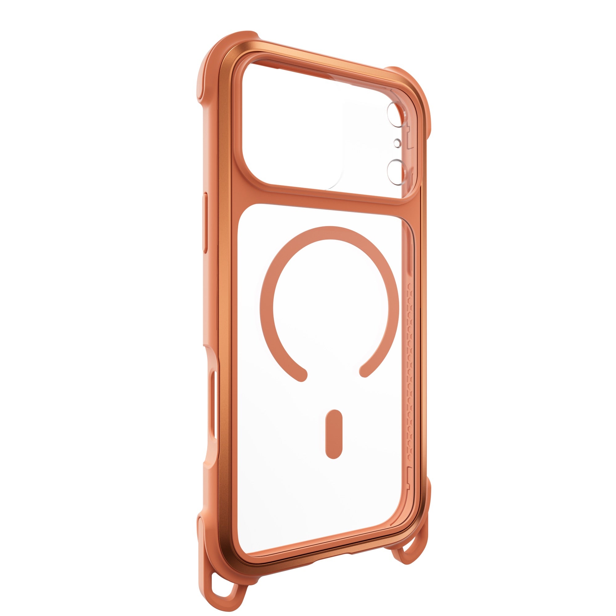 MAGEASY Odyssey Strap M MagSafe Rugged Lanyard Case - iPhone 17 Pro Max - Coral/Orange