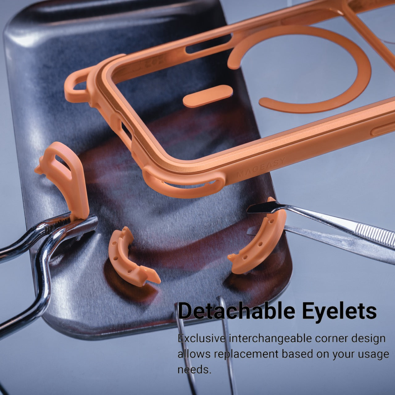 Mageasy Odyssey Strap M MagSafe Rugged Lanyard Case - iPhone 17 Pro - Coral/Orange