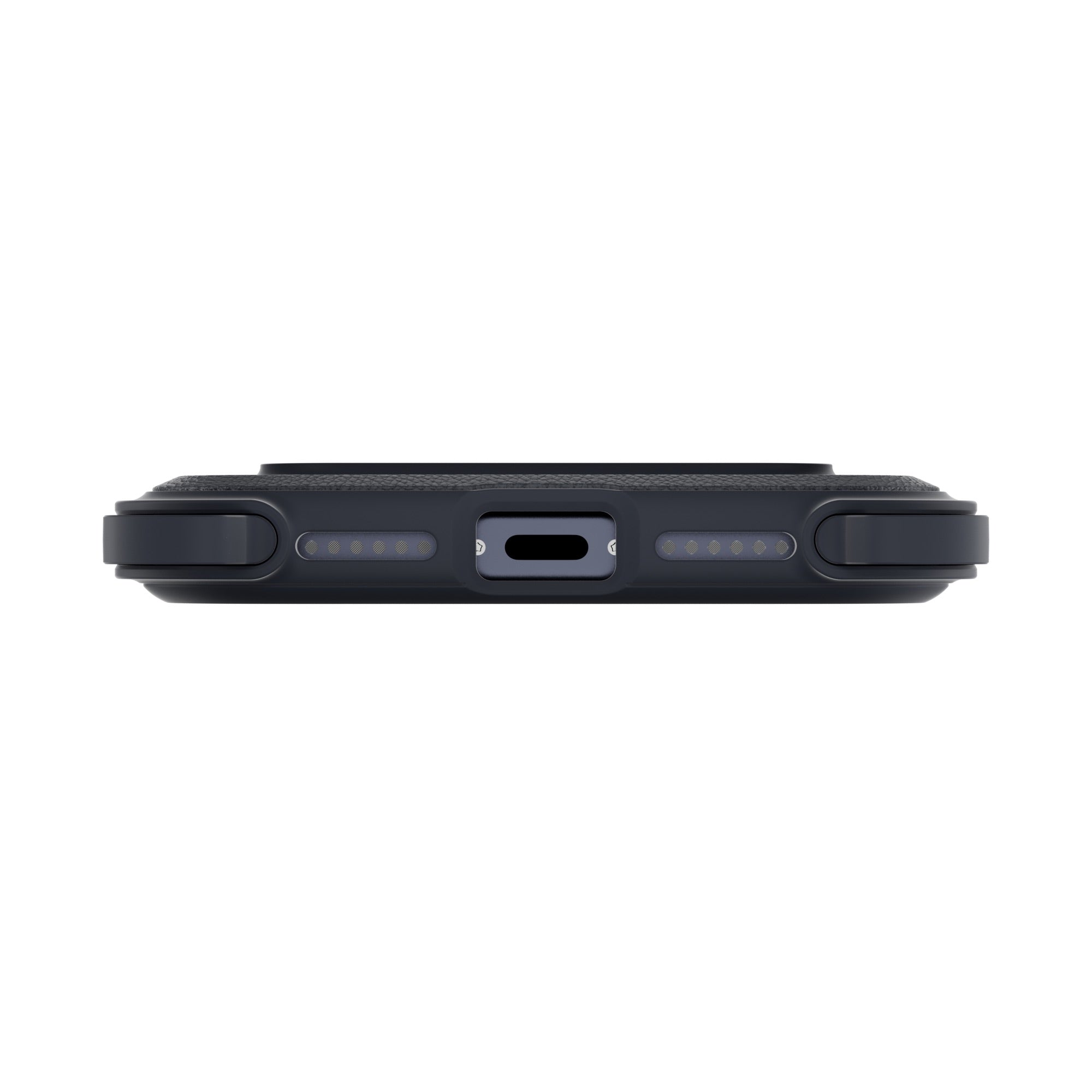 MAGEASY Odyssey Strap M MagSafe Rugged Lanyard Case - iPhone 17 Pro Max - Leatherette Midnight/Black