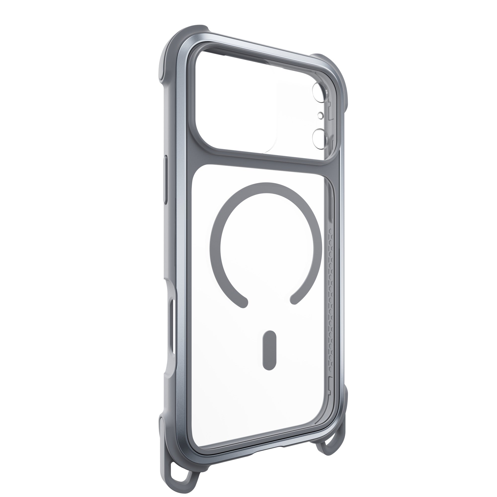 MAGEASY Odyssey Strap M MagSafe Rugged Lanyard Case - iPhone 17 Pro Max - Mist/Concrete Gray