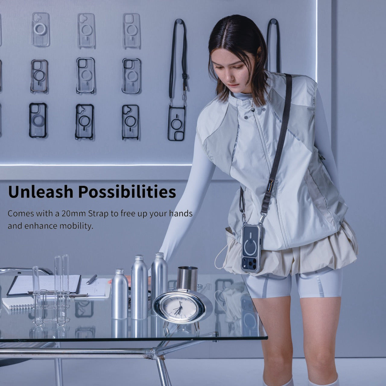 Mageasy Odyssey Strap M MagSafe Rugged Lanyard Case - iPhone 17 Pro - Coral/Orange