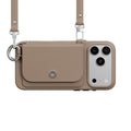 iPhone 18 Pro Max / 17 Pro Max MAGEASY Pouch M MagSafe Wallet Case with Lanyard [Beige] - Beige