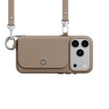 iPhone 18 Pro / 17 Pro MAGEASY Pouch M MagSafe Wallet Case with Lanyard [Beige] - Beige