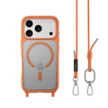 MAGEASY ROAM M MagSafe Crossbody Lanyard Case for iPhone 17 Pro - Coral Orange - Coral/Coral