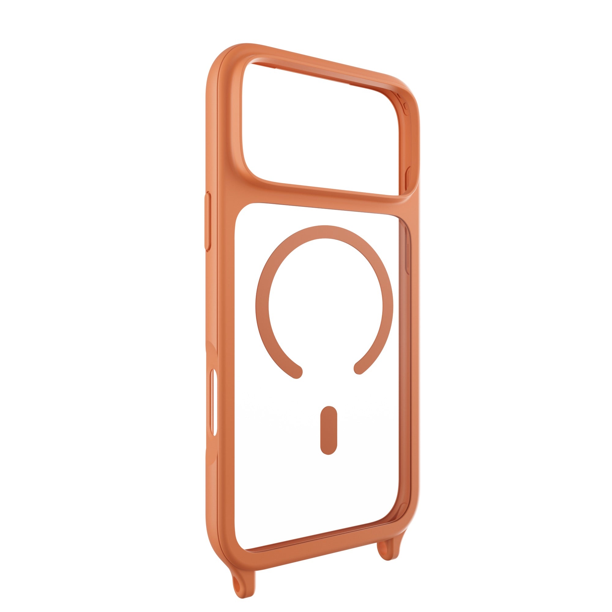 MAGEASY ROAM M MagSafe Crossbody Lanyard Case for iPhone 17 Pro Max - Coral Orange