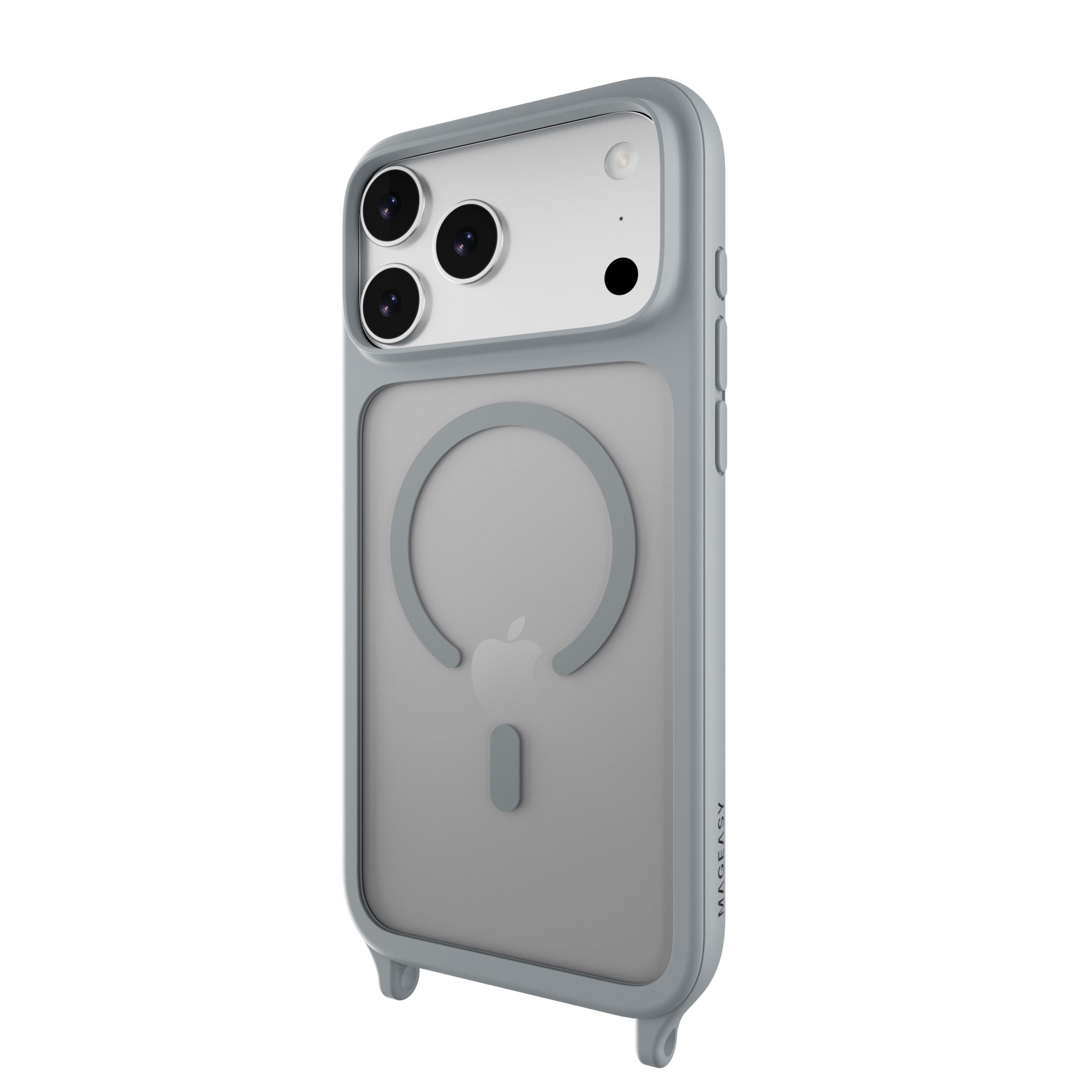 MAGEASY ROAM M MagSafe Crossbody Lanyard Case for iPhone 17 Pro Max - Misty Gray