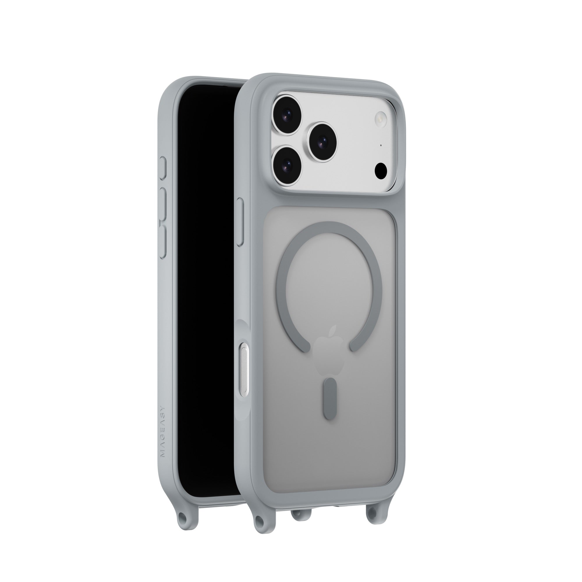 MAGEASY ROAM M MagSafe Crossbody Lanyard Case for iPhone 17 Pro Max - Misty Gray