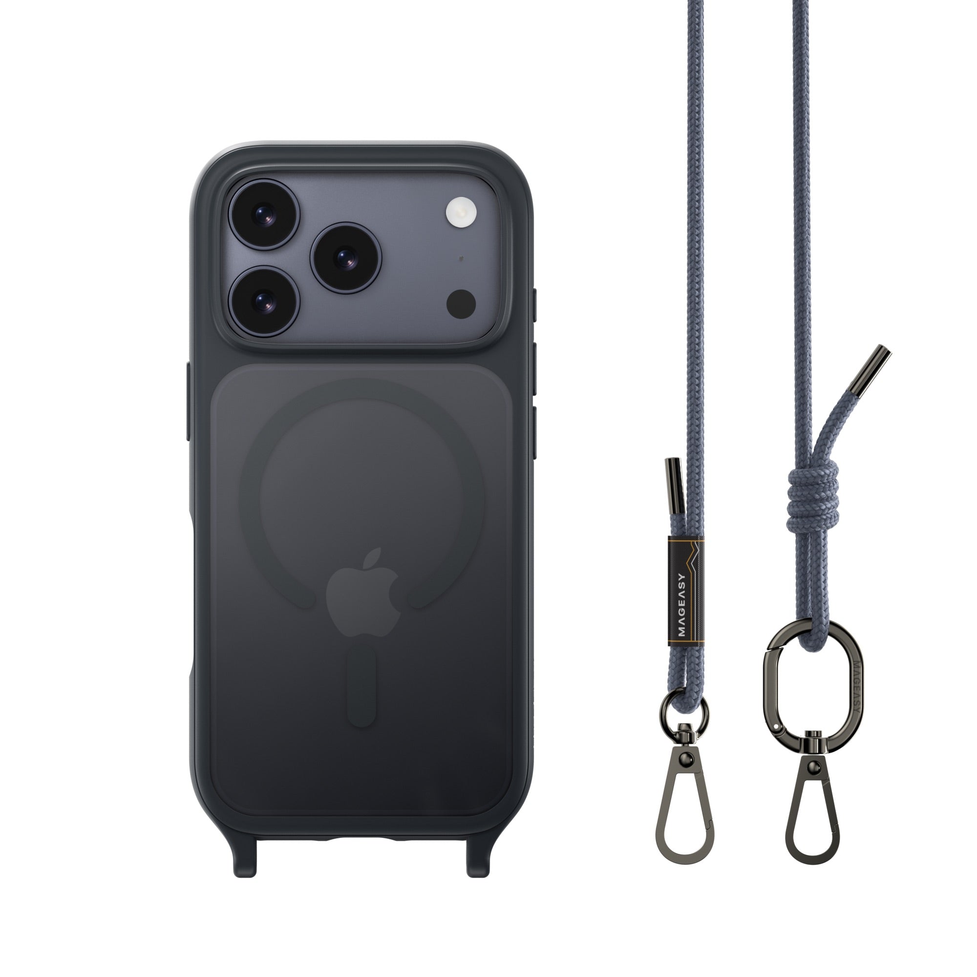 Mageasy ROAM M MagSafe Crossbody Lanyard Case for iPhone 17 Pro - Riverside Blue