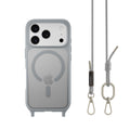 MAGEASY ROAM M MagSafe Crossbody Lanyard Case for iPhone 17 Pro - Misty Gray - Mist/Misty Gray