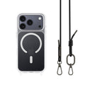 MAGEASY ROAM M MagSafe Crossbody Lanyard Case for iPhone 17 Pro - Transparent Black - Transparent/Black