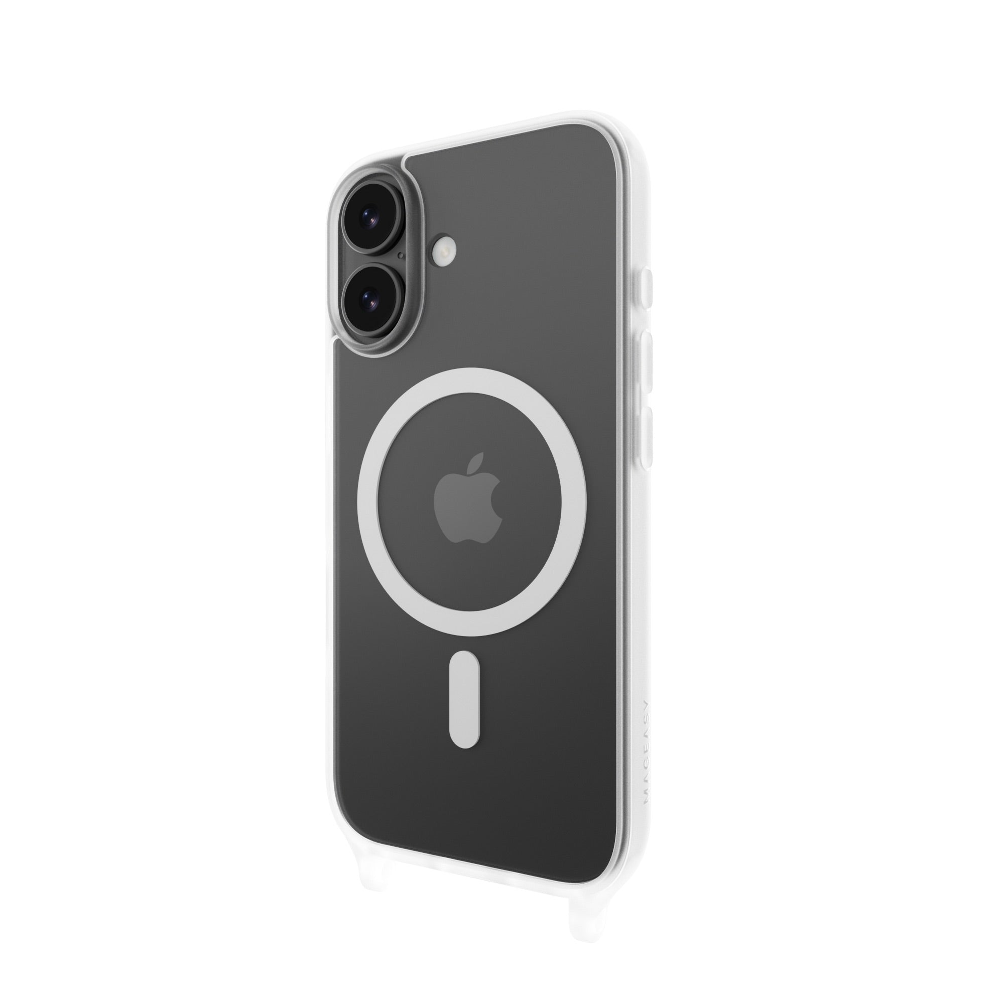 MAGEASY ROAM M MagSafe Crossbody Lanyard Case for iPhone 17 - Transparent Black