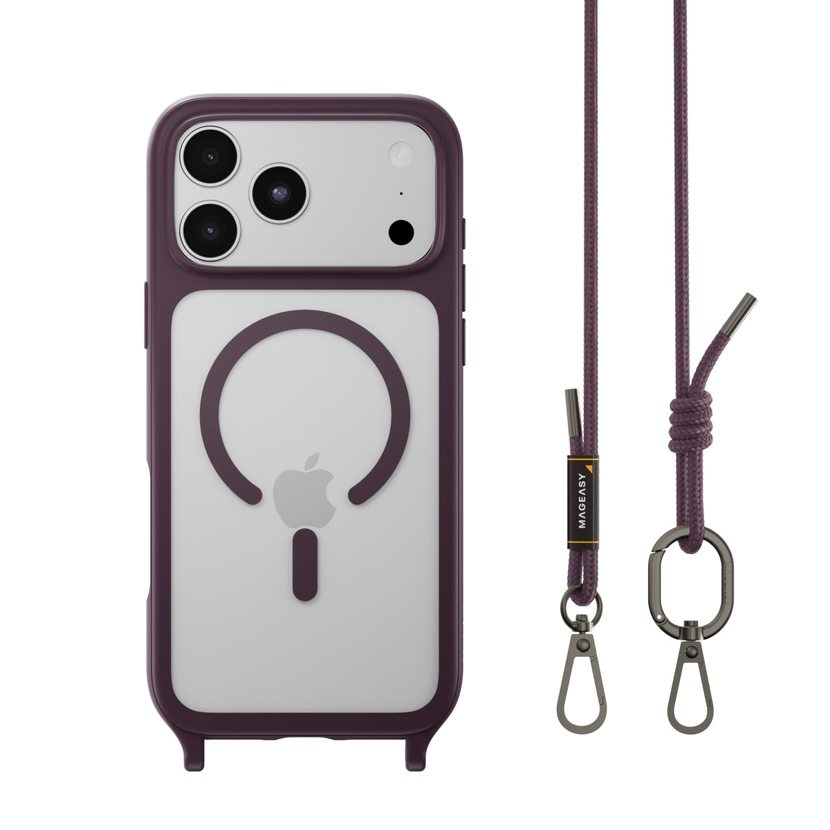 MAGEASY ROAM M for iPhone 18 Pro Max / 17 Pro Max MagSafe Crossbody Lanyard Case - Nebula/Purple