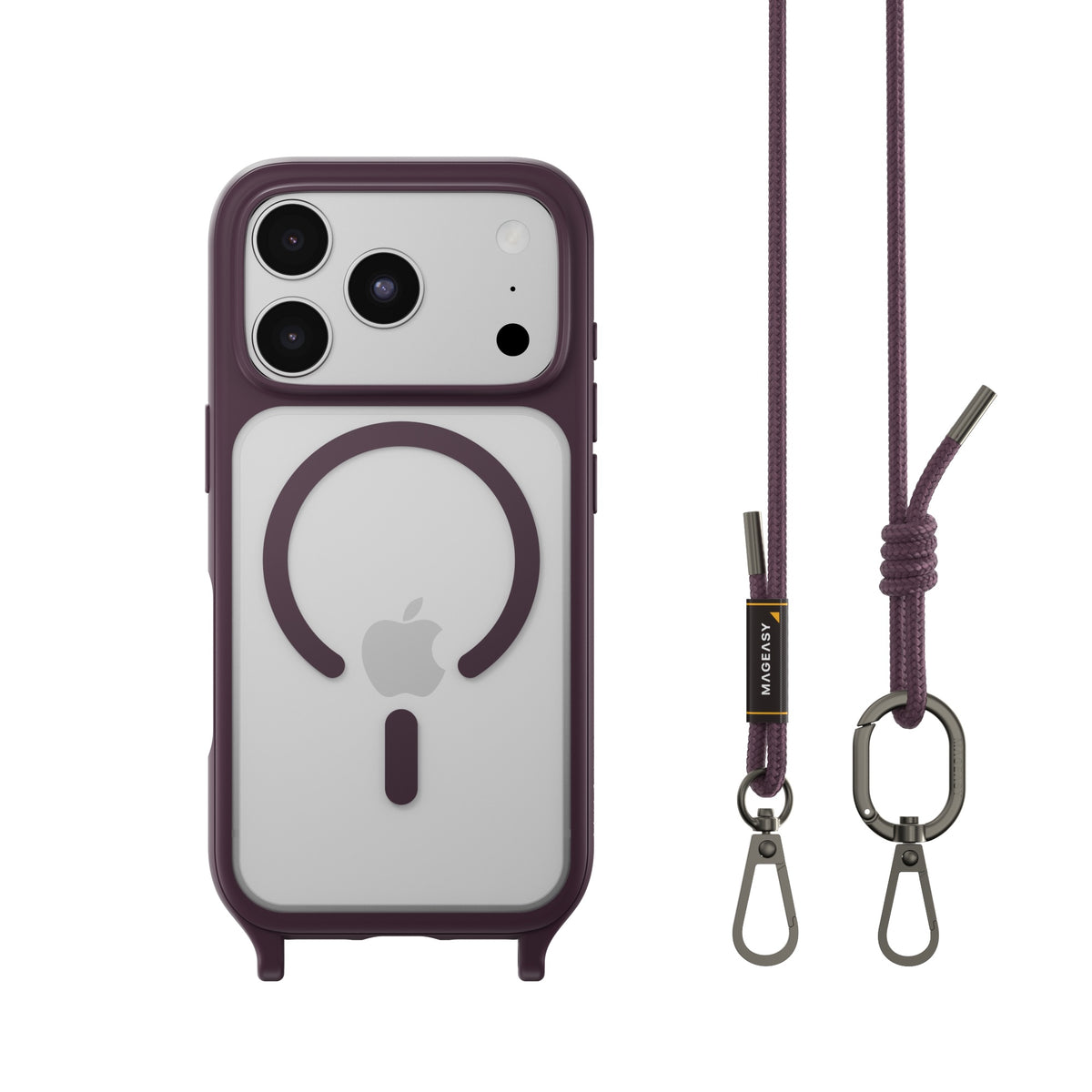 MAGEASY ROAM M for iPhone 18 Pro / 17 Pro MagSafe Crossbody Lanyard Case - Nebula/Purple