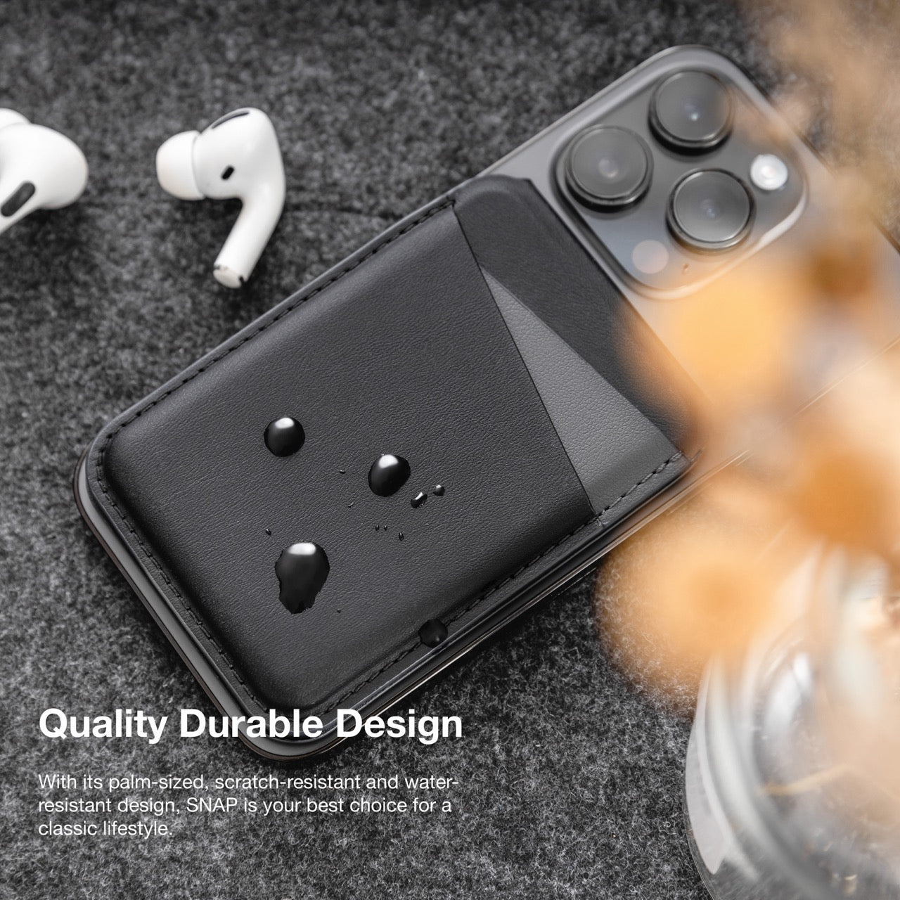 Mageasy Snap Stand Wallet MagSafe Card Holder with Stand – RFID Blocking - Black