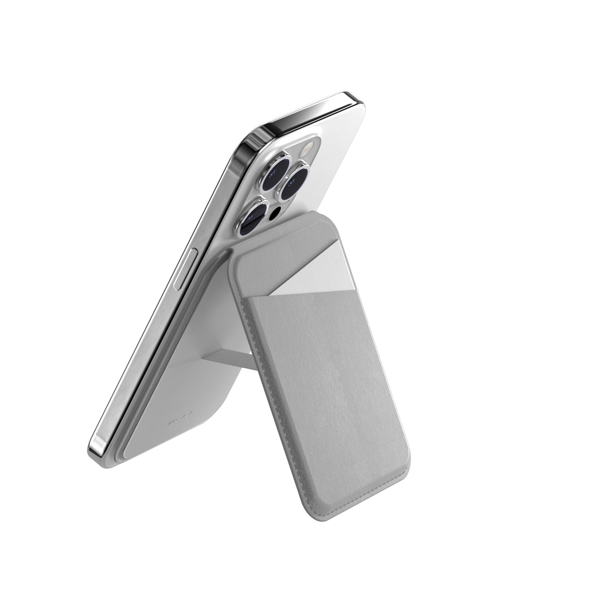 MAGEASY Snap Stand Wallet MagSafe Card Holder with Stand – RFID Blocking - Grey