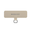 Mageasy Universal Strap Card – Ultra-Thin Phone Lanyard Adapter for iPhone & Android -Beige - Beige