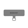 Mageasy Universal Strap Card – Ultra-Thin Phone Lanyard Adapter for iPhone & Android -Gray - Gray