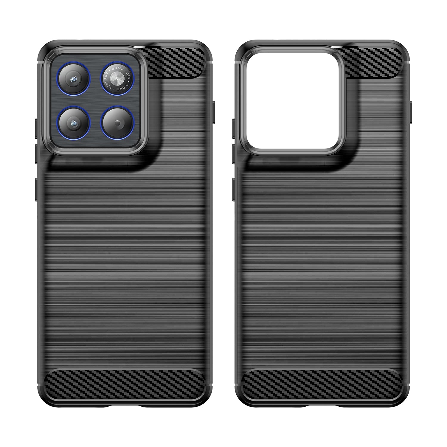 Motorola Edge 70 Carbon Fibre TPU Case Slim Shockproof Cover Black