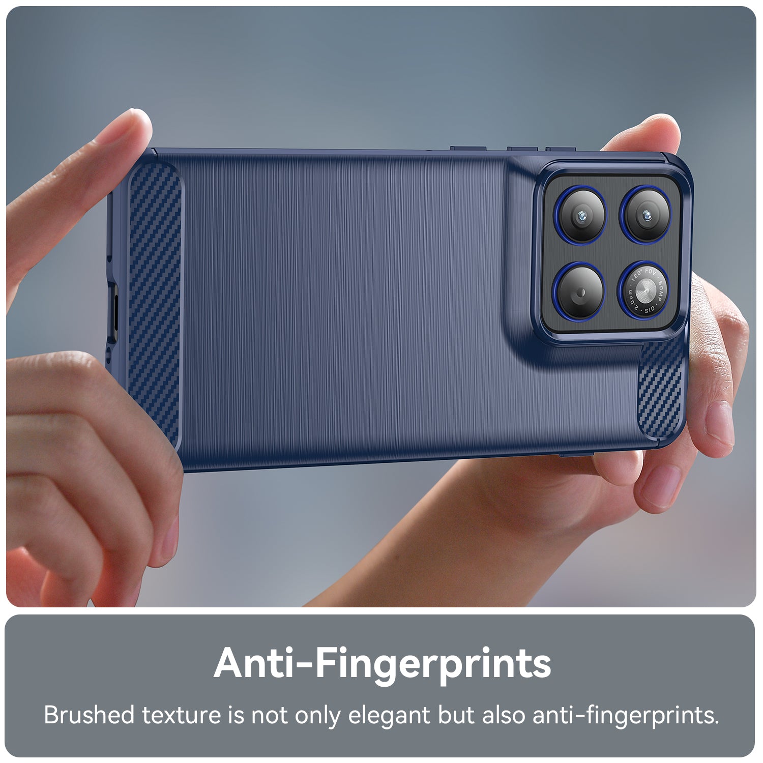 Motorola Edge 70 Carbon Fibre TPU Case Slim Shockproof Cover Navy