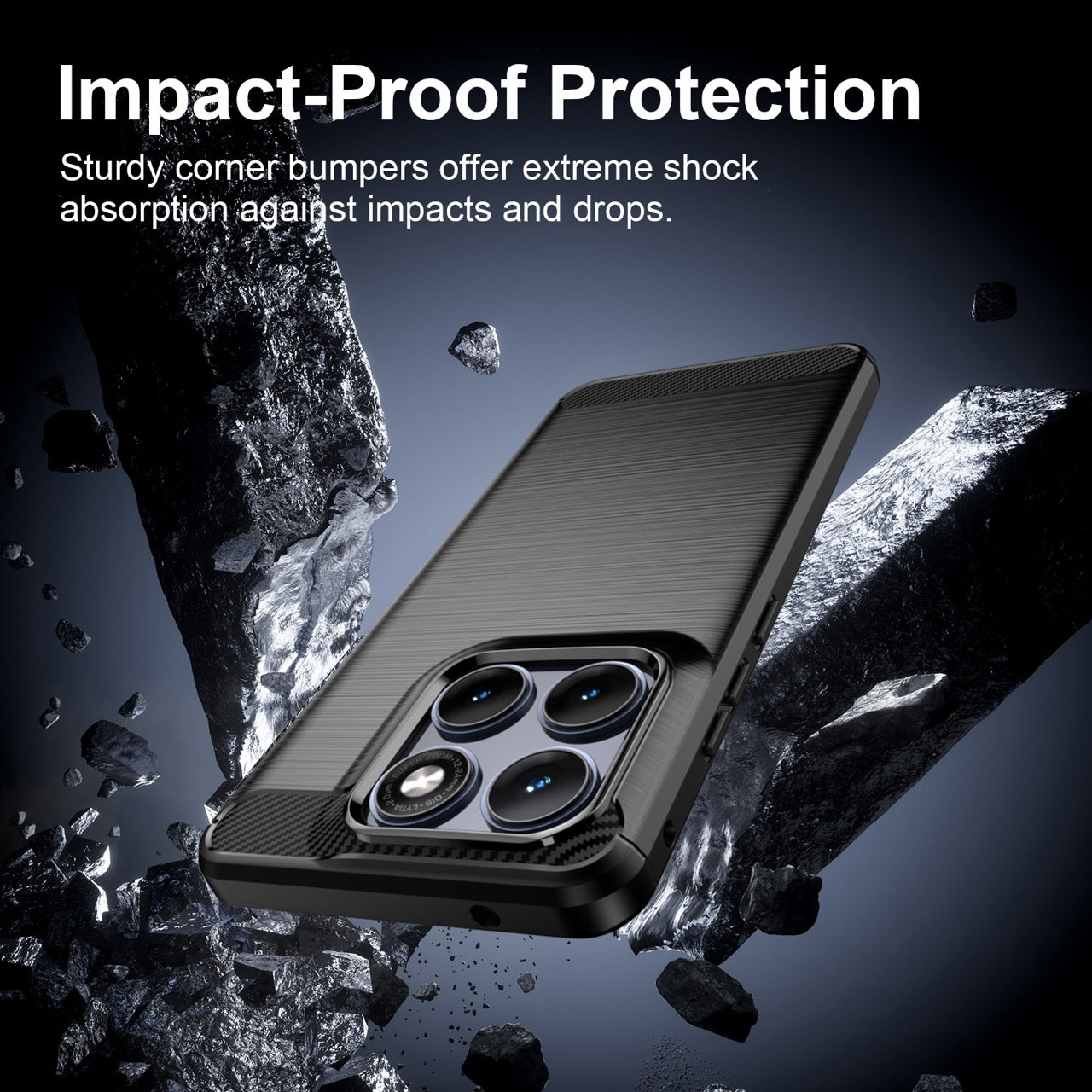 Motorola Edge 70 Fusion Carbon Fibre TPU Case Slim Shockproof Cover Black
