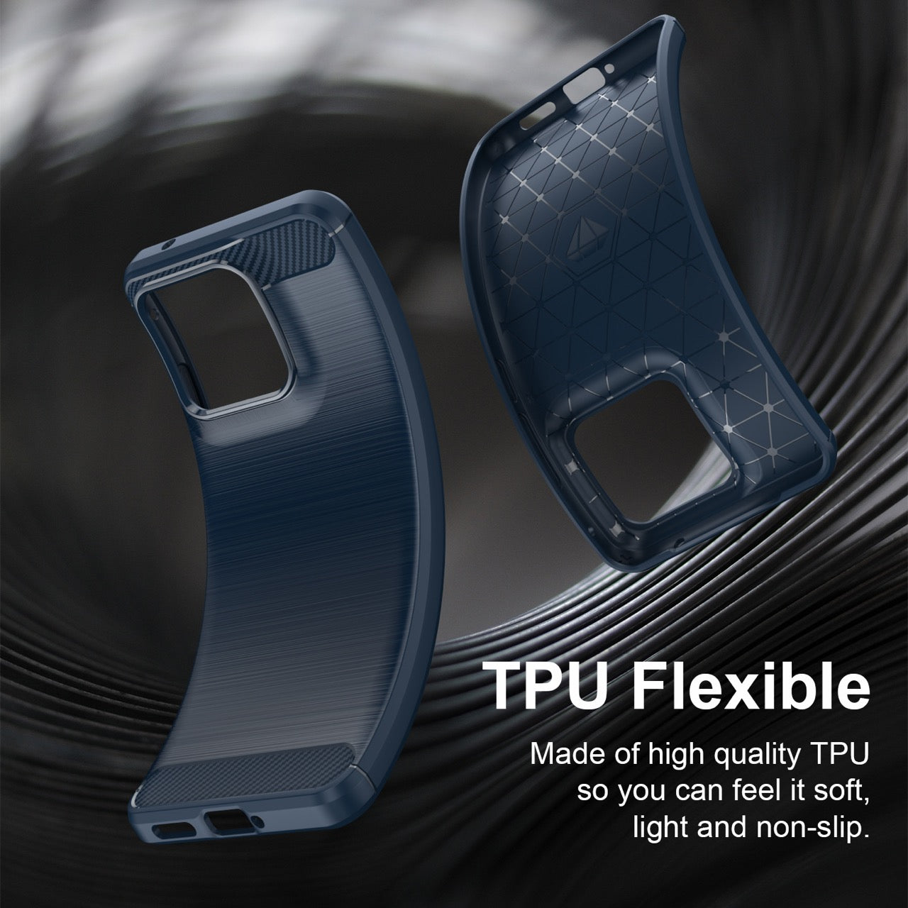 Motorola Edge 70 Fusion Carbon Fibre TPU Case Slim Shockproof Cover Navy