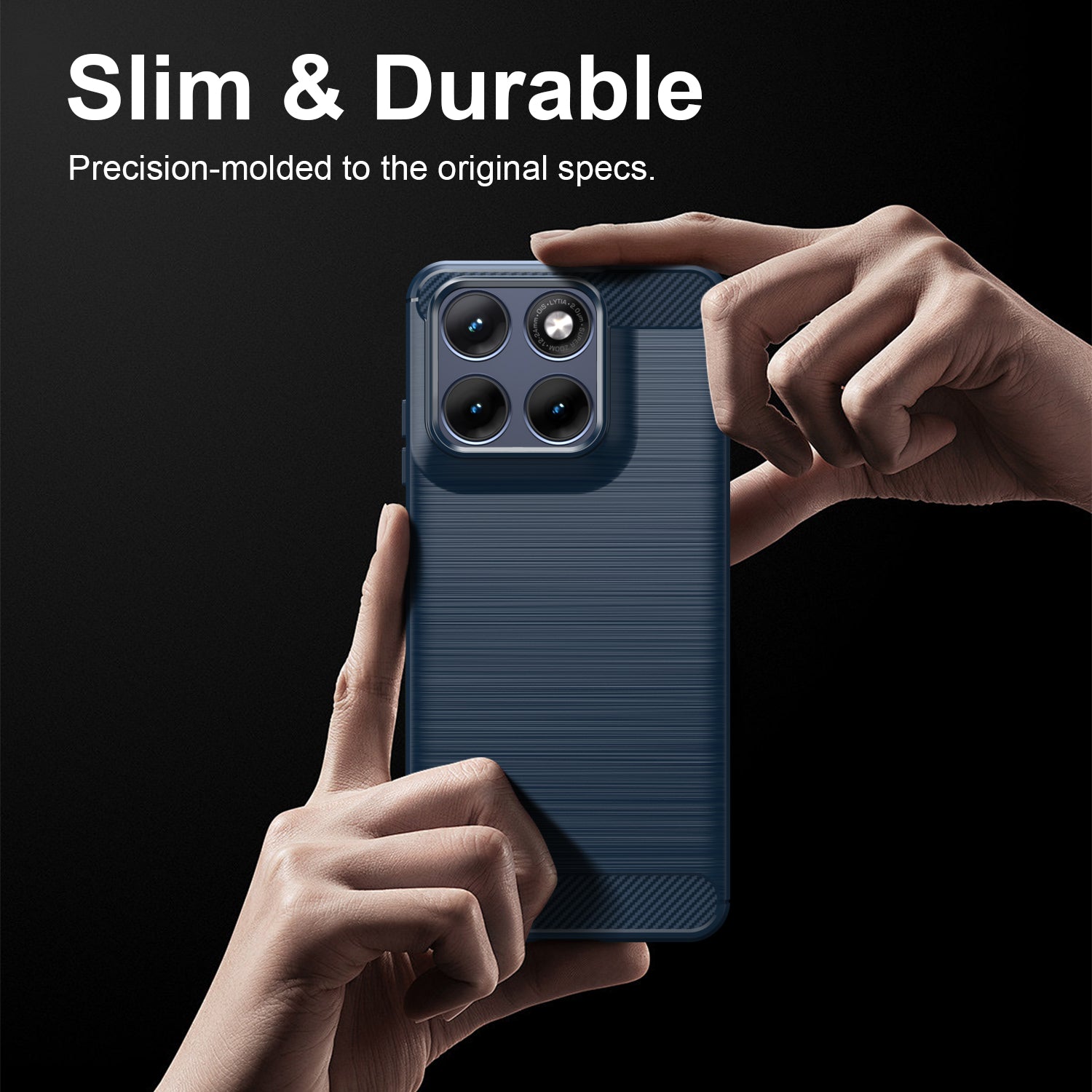 Motorola Edge 70 Fusion Carbon Fibre TPU Case Slim Shockproof Cover Navy