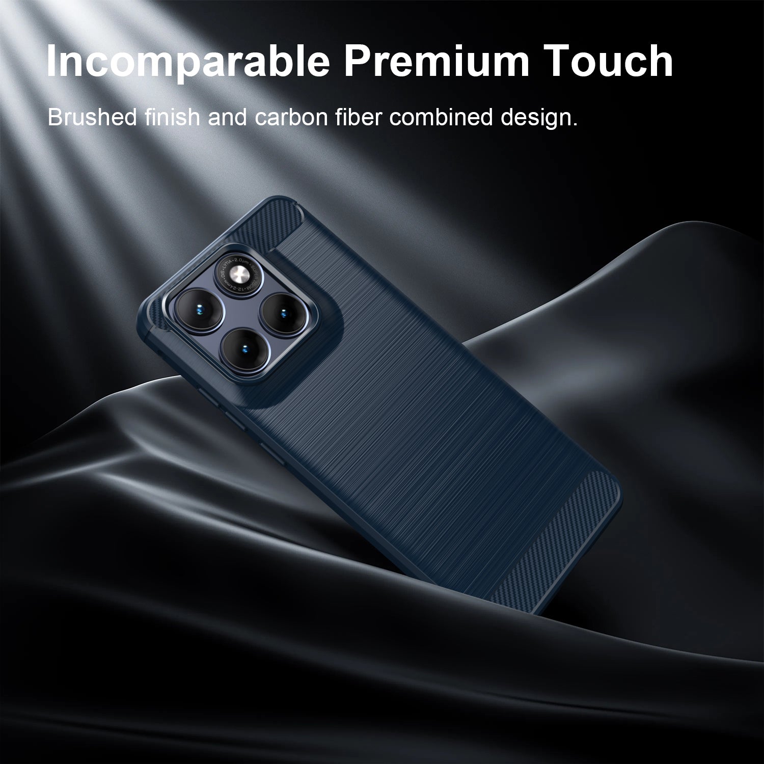 Motorola Edge 70 Fusion Carbon Fibre TPU Case Slim Shockproof Cover Navy