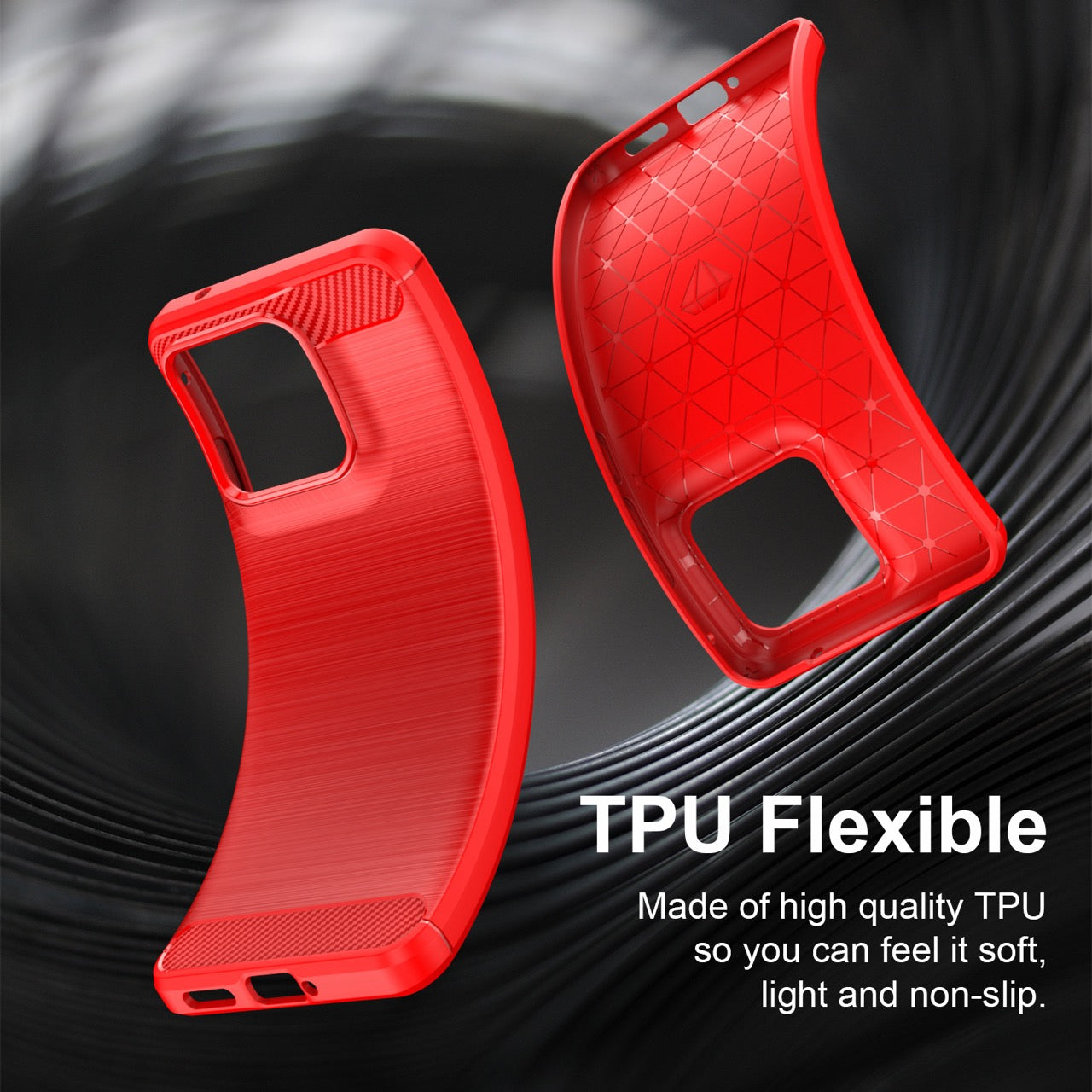Motorola Edge 70 Fusion Carbon Fibre TPU Case Slim Shockproof Cover Red