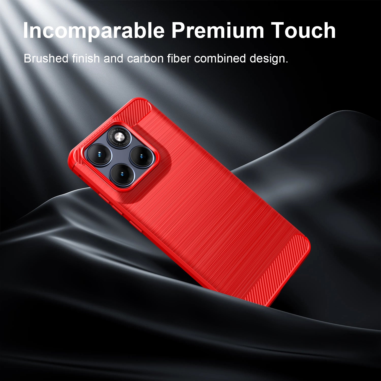 Motorola Edge 70 Fusion Carbon Fibre TPU Case Slim Shockproof Cover Red