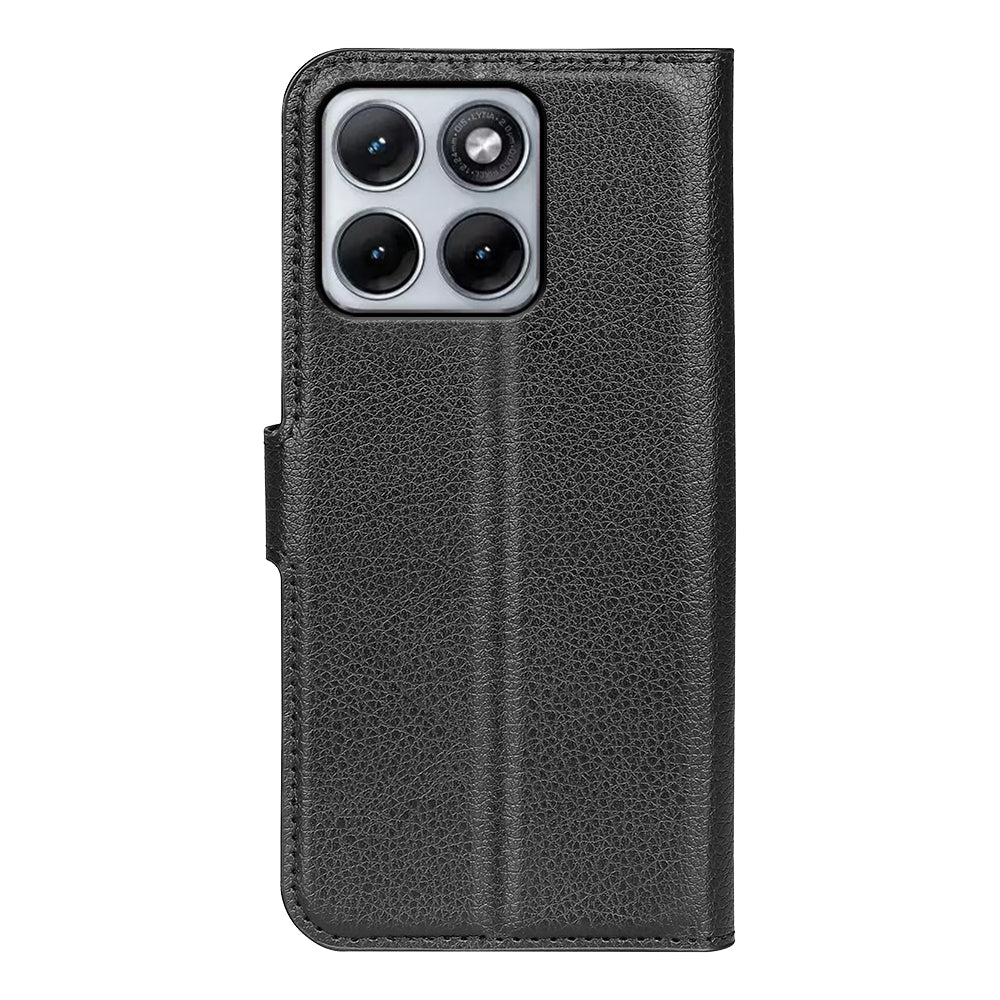 Wallet Case for Motorola Edge 70 Fusion – PU Leather Flip Cover with Card Holder & Stand [Black]
