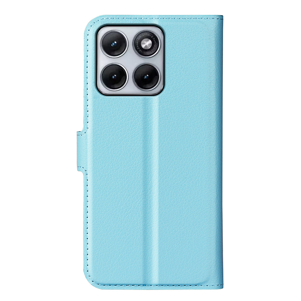 Wallet Case for Motorola Edge 70 Fusion – PU Leather Flip Cover with Card Holder & Stand [LightBlue]