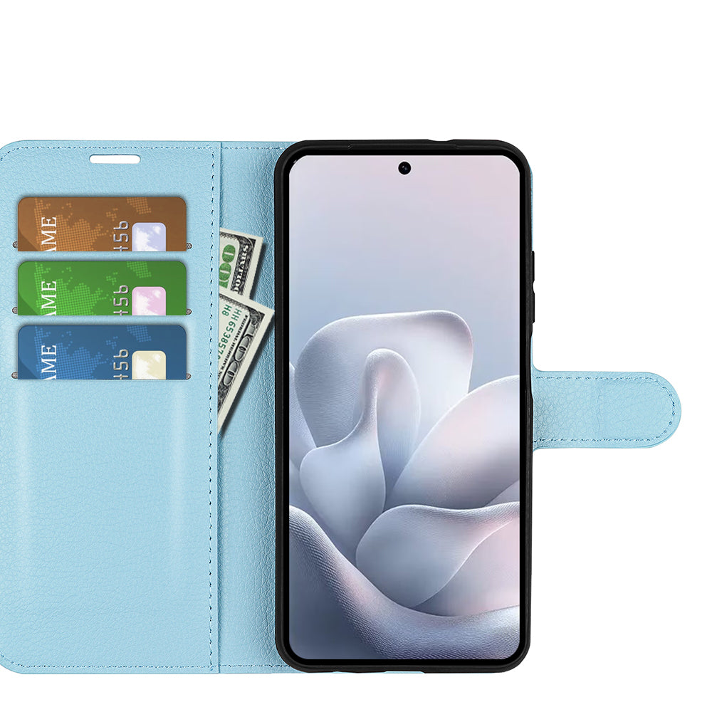 Wallet Case for Motorola Edge 70 Fusion – PU Leather Flip Cover with Card Holder & Stand [LightBlue]