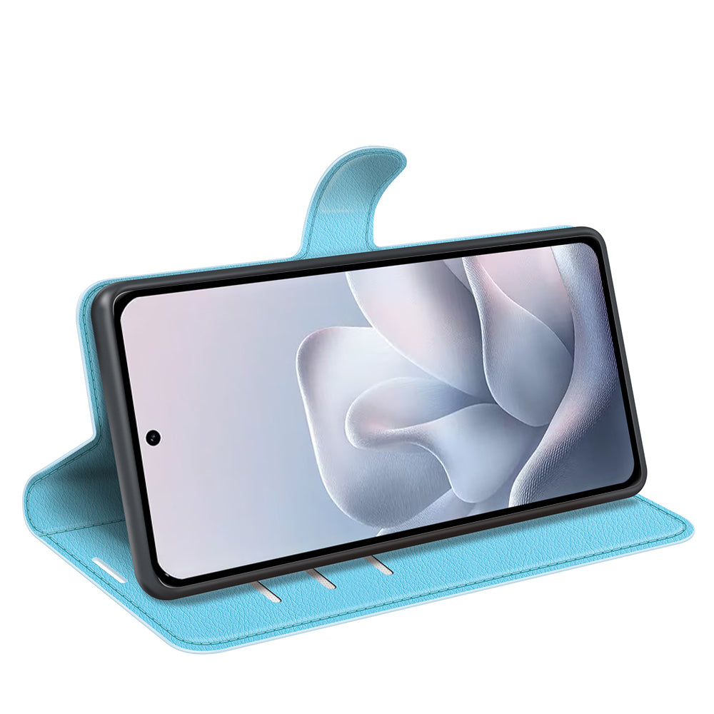 Wallet Case for Motorola Edge 70 Fusion – PU Leather Flip Cover with Card Holder & Stand [LightBlue]